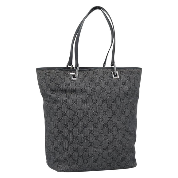 GUCCI GG Canvas Tragetasche Grau Silber 31243 Auth ep14697