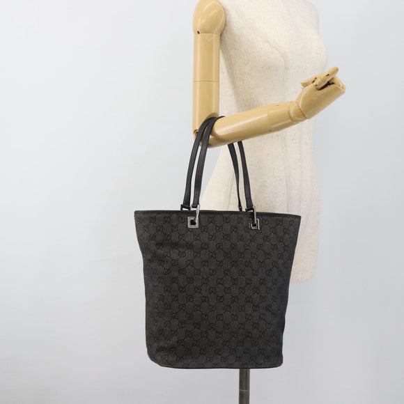 GUCCI GG Canvas Tragetasche Grau Silber 31243 Auth ep14697