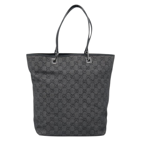 GUCCI GG Canvas Tragetasche Grau Silber 31243 Auth ep14697