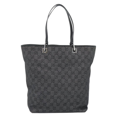 GUCCI GG Canvas Tote Bag Gray Silver 31243 Auth ep14697 - 0