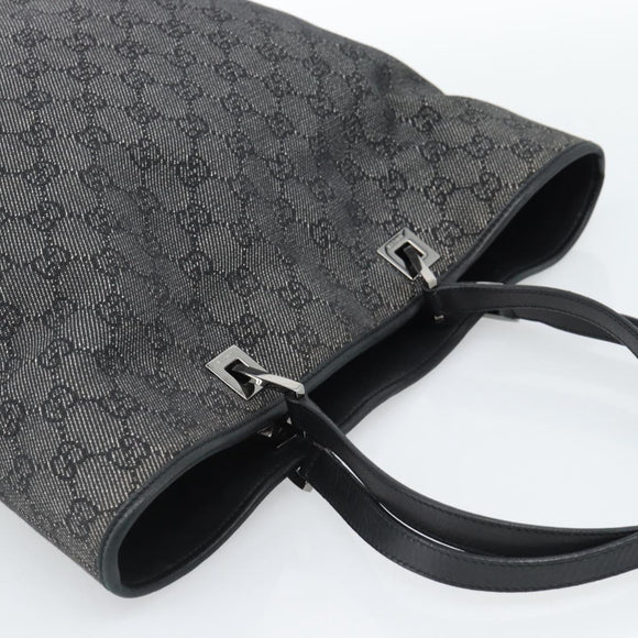 GUCCI GG Canvas Tragetasche Grau Silber 31243 Auth ep14697