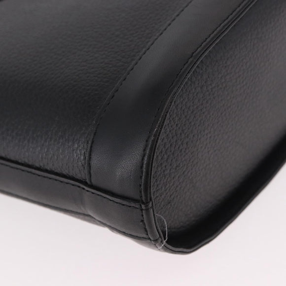 Burberrys Shoulder Bag Leather Black Gold Auth ep14701