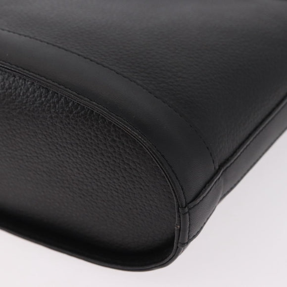Burberrys Shoulder Bag Leather Black Gold Auth ep14701