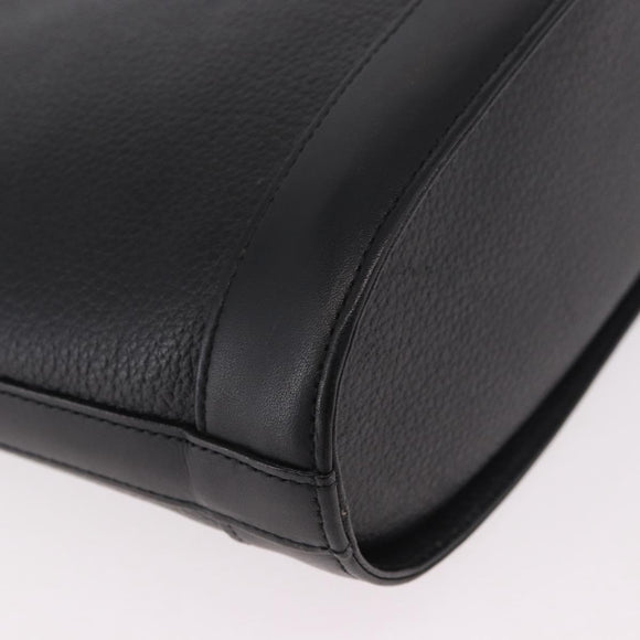 Burberrys Shoulder Bag Leather Black Gold Auth ep14701