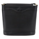 Burberrys Shoulder Bag Leather Black Gold Auth ep14701-2
