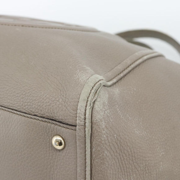GUCCI Soho Hand Bag Leather Gray Gold 282309 Auth ep14702