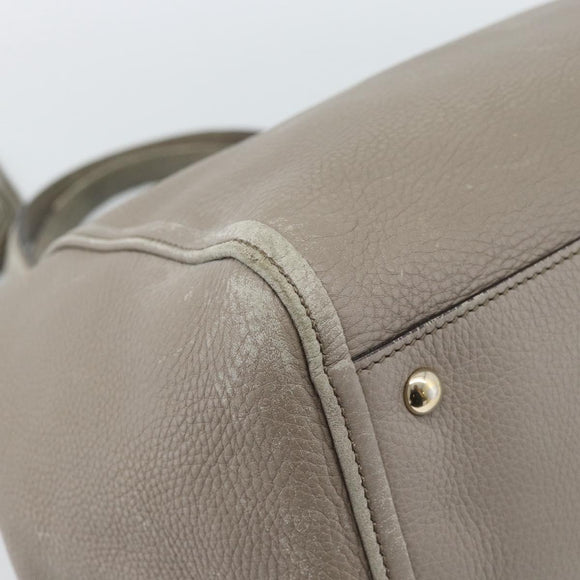 GUCCI Soho Hand Bag Leather Gray Gold 282309 Auth ep14702