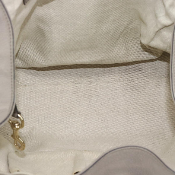 GUCCI Soho Hand Bag Leather Gray Gold 282309 Auth ep14702