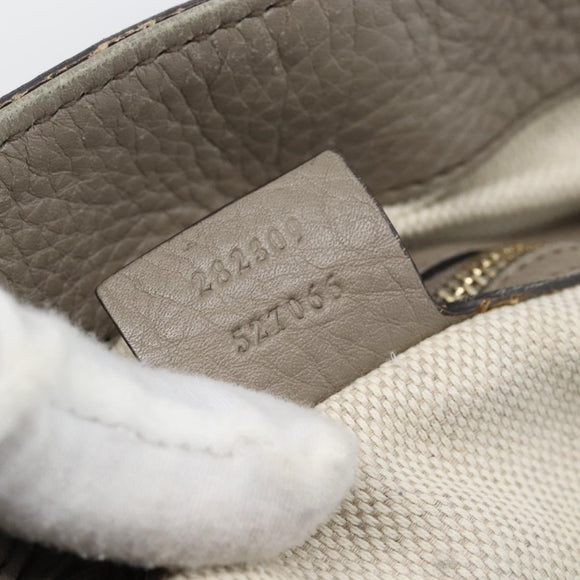 GUCCI Soho Hand Bag Leather Gray Gold 282309 Auth ep14702