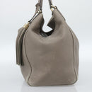 GUCCI Soho Hand Bag Leather Gray Gold 282309 Auth ep14702-4