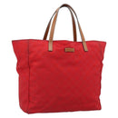 GUCCI GG Canvas Guccissima Tote Bag Nylon Red 282439 Auth ep14706-1