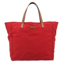 GUCCI GG Canvas Guccissima Tote Bag Nylon Red 282439 Auth ep14706-13