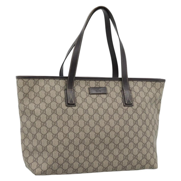 GUCCI GG Supreme Tote Bag PVC Beige 211137 Auth ep14707