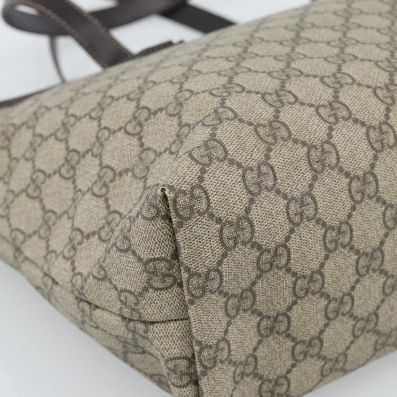 GUCCI GG Supreme Tote Bag PVC Beige 211137 Auth ep14707