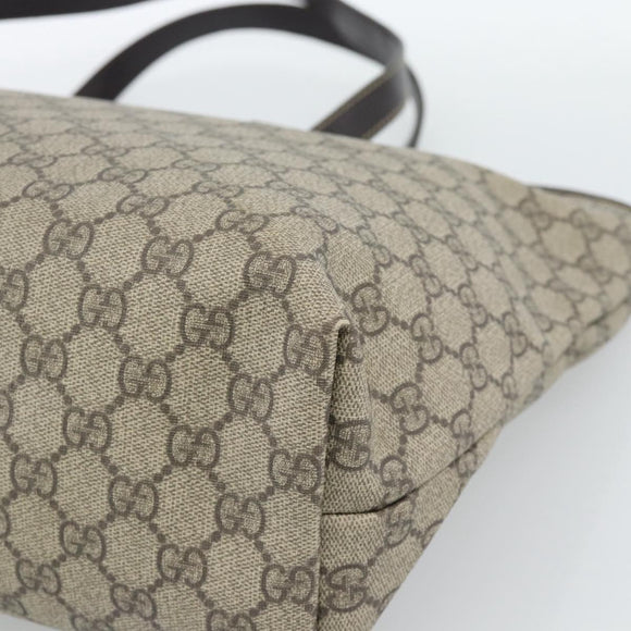 GUCCI GG Supreme Tote Bag PVC Beige 211137 Auth ep14707