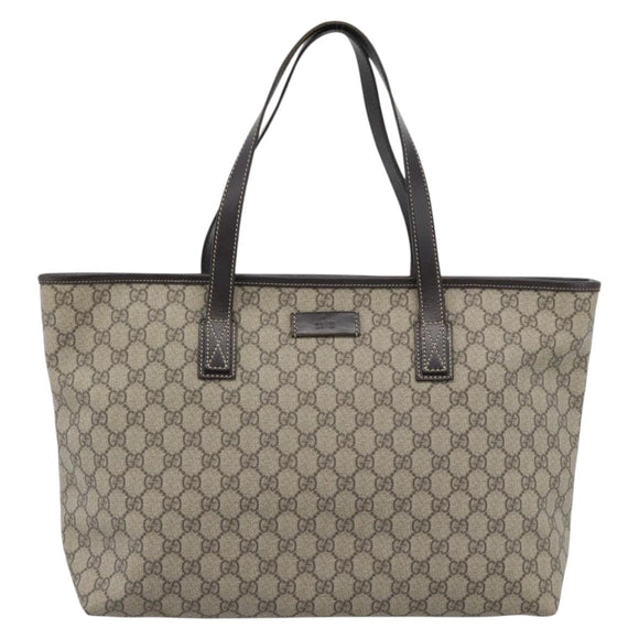 GUCCI GG Supreme Tote Bag PVC Beige 211137 Auth ep14707