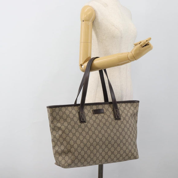GUCCI GG Supreme Tote Bag PVC Beige 211137 Auth ep14707