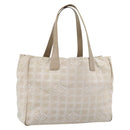 CHANEL New Travel line Tote Bag Canvas Beige Gold CC Auth ep14709-1
