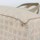 CHANEL New Travel line Tote Bag Canvas Beige Gold CC Auth ep14709-15