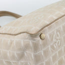 CHANEL New Travel line Tote Bag Canvas Beige Gold CC Auth ep14709-18