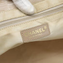 CHANEL New Travel line Tote Bag Canvas Beige Gold CC Auth ep14709-19
