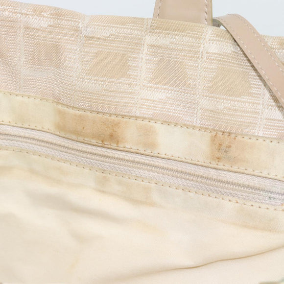 CHANEL New Travel line Tote Bag Canvas Beige Gold CC Auth ep14709