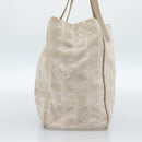 CHANEL New Travel line Tote Bag Canvas Beige Gold CC Auth ep14709-3