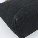 Christian Dior Lady Dior Canage Hand Bag Canvas Black Gold Auth ep14710-13