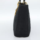 Christian Dior Lady Dior Canage Hand Bag Canvas Black Gold Auth ep14710-5