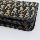 Christian Dior Trotter Canvas Clutch Bag Navy Gold Auth ep14711-10