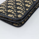 Christian Dior Trotter Canvas Clutch Bag Navy Gold Auth ep14711-11