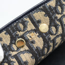 Christian Dior Trotter Canvas Clutch Bag Navy Gold Auth ep14711-14