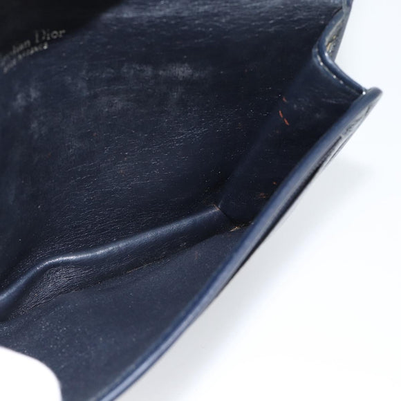 Christian Dior Trotter Canvas Clutch Bag Navy Gold Auth ep14711
