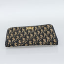 Christian Dior Trotter Canvas Clutch Bag Navy Gold Auth ep14711-6