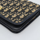 Christian Dior Trotter Canvas Clutch Bag Navy Gold Auth ep14711-8