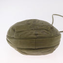 LOEWE Anagram Shoulder Bag Leather Green Gold Auth ep14712A-5