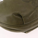 LOEWE Anagram Shoulder Bag Leather Green Gold Auth ep14712A-9