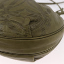 LOEWE Anagram Shoulder Bag Leather Green Gold Auth ep14712A-15