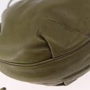 LOEWE Anagram Shoulder Bag Leather Green Gold Auth ep14712A-16