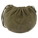 LOEWE Anagram Shoulder Bag Leather Green Gold Auth ep14712A-13