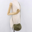 LOEWE Anagram Shoulder Bag Leather Green Gold Auth ep14712A-22