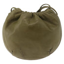 LOEWE Anagram Shoulder Bag Leather Green Gold Auth ep14712A-2