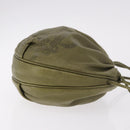 LOEWE Anagram Shoulder Bag Leather Green Gold Auth ep14712A-3