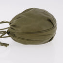 LOEWE Anagram Shoulder Bag Leather Green Gold Auth ep14712A-4