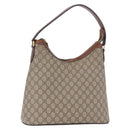 GUCCI GG Supreme Shoulder Bag PVC Beige Gold 414930 Auth ep14713-1