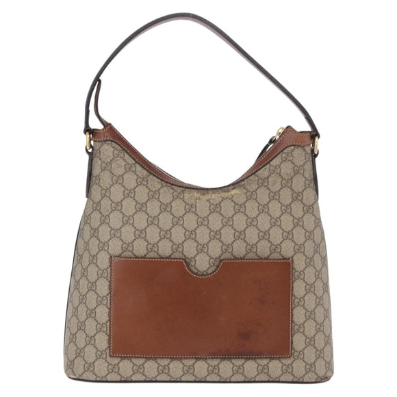 GUCCI GG Supreme Shoulder Bag PVC Beige Gold 414930 Auth ep14713