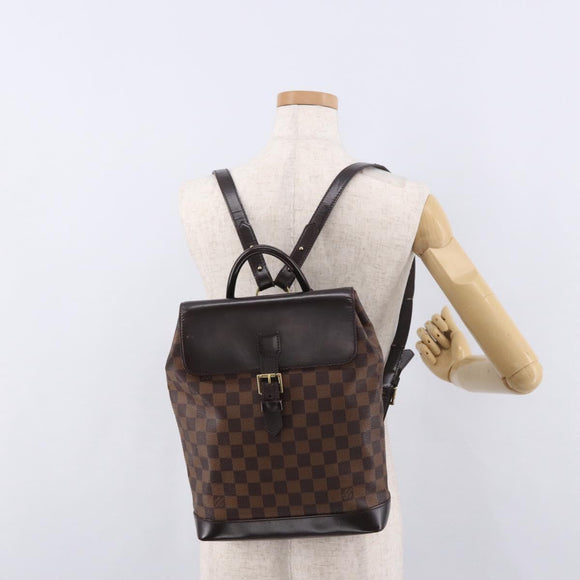 LOUIS VUITTON Damier Ebene Soho Rugzak N51132 LV Auth ep14717