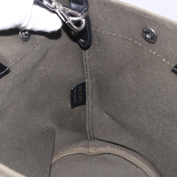 PRADA Hand Bag Denim 2way Navy Silver Auth ep14719A