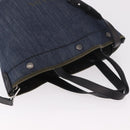 PRADA Hand Bag Denim 2way Navy Silver Auth ep14719A-6