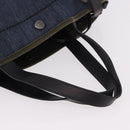 PRADA Hand Bag Denim 2way Navy Silver Auth ep14719A-7